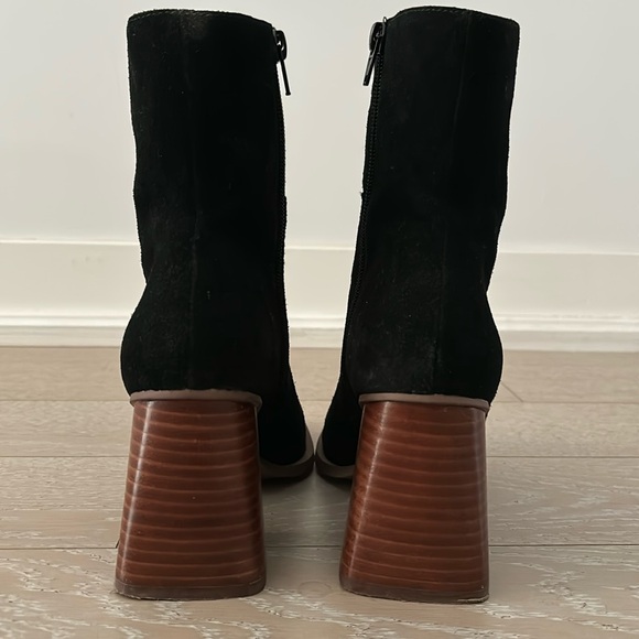 Suede square toe block heel boots - Picture 6 of 6